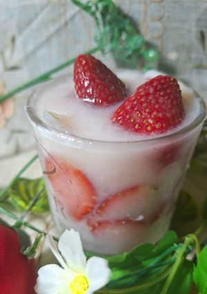 Foto resep Es Sirsak - Strawberry Merah Putih