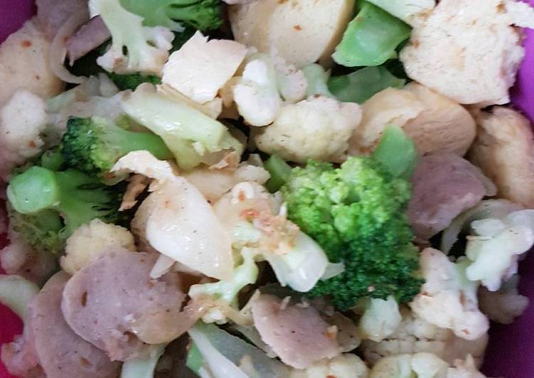 Resep Tumis brokoli,burkol,baso dan tahu sutra Anti Gagal