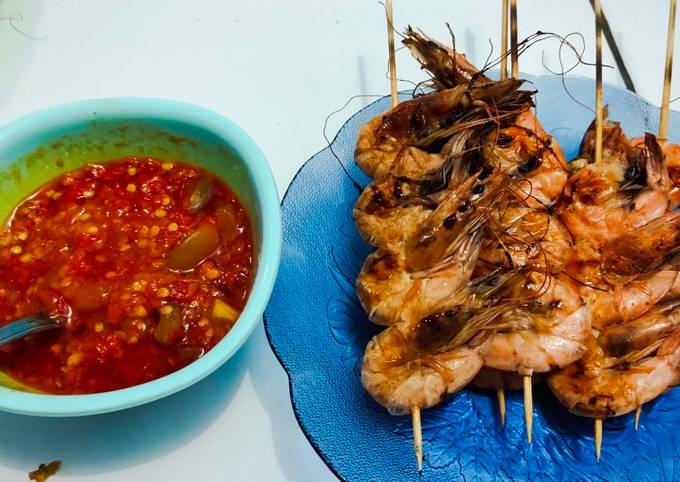 Udang bakar sambal asam manis