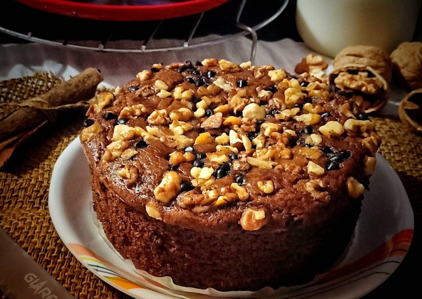 Walnut banana cake