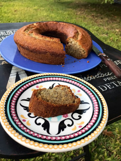 Una foto de Torta de banana vegana