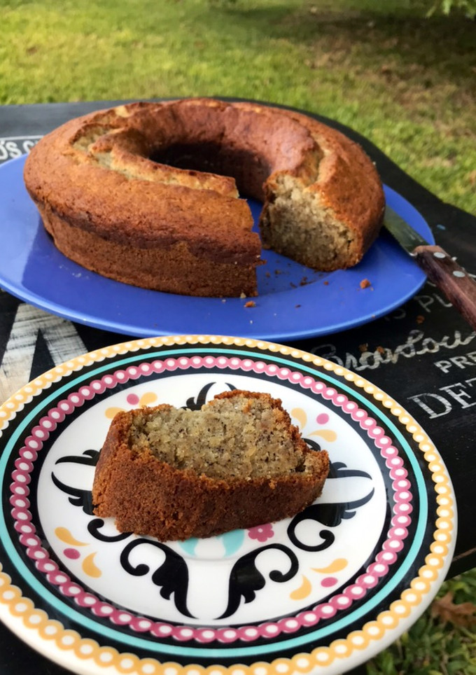 Una foto de Torta de banana vegana