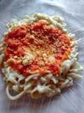 Tagliatelle/tallarines con salsa de tomate