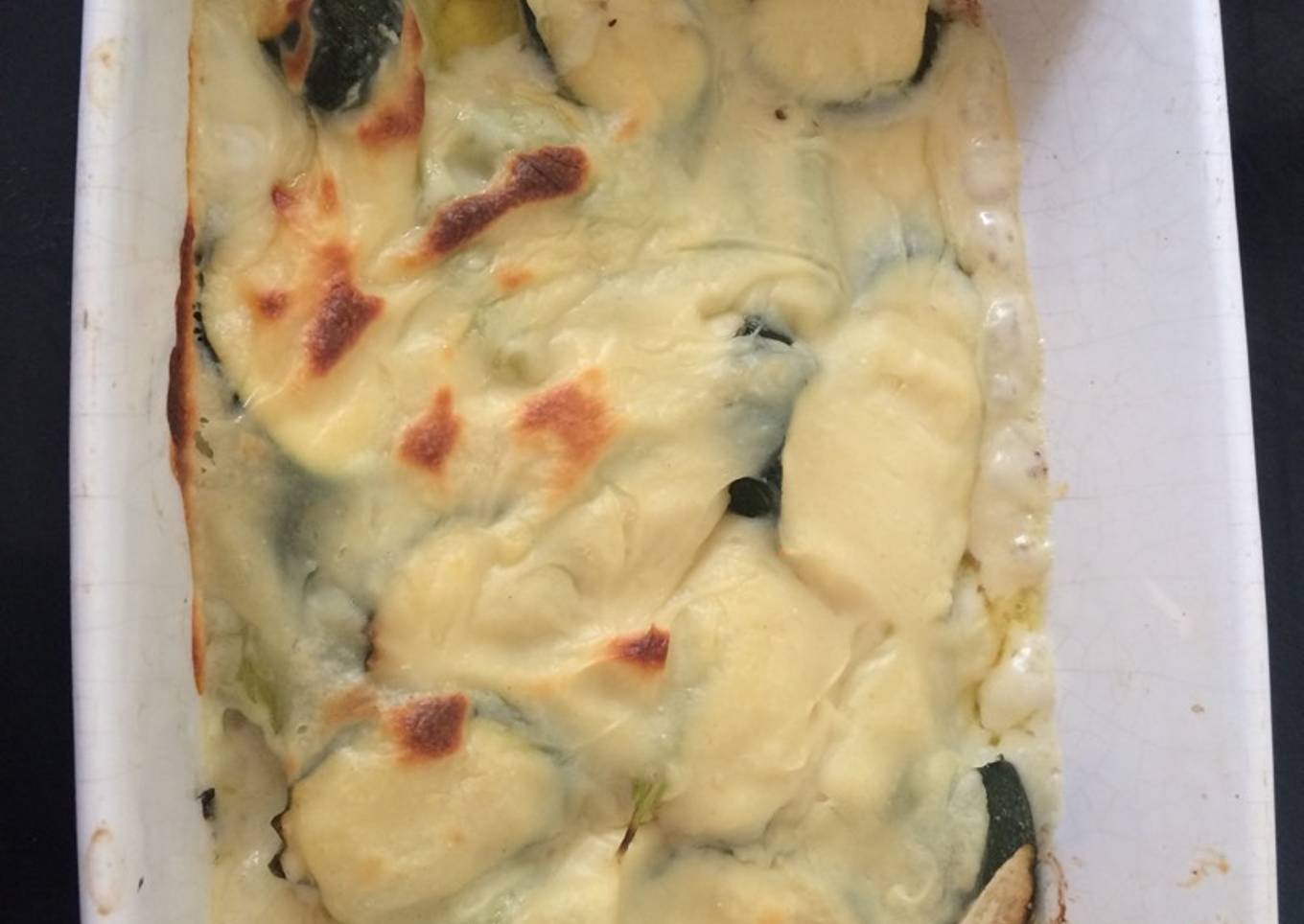 Courgette and celery cheese bake