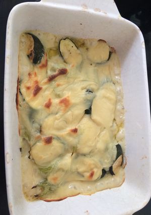 A picture of Courgette and celery cheese bake.