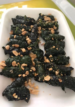 Hình của món Bò cuộn lá lốt phiên bản đi finic ngày lễ.