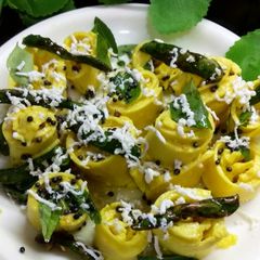A picture of Cheese khandvi.
