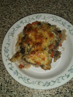 A picture of Mince and rice bake.