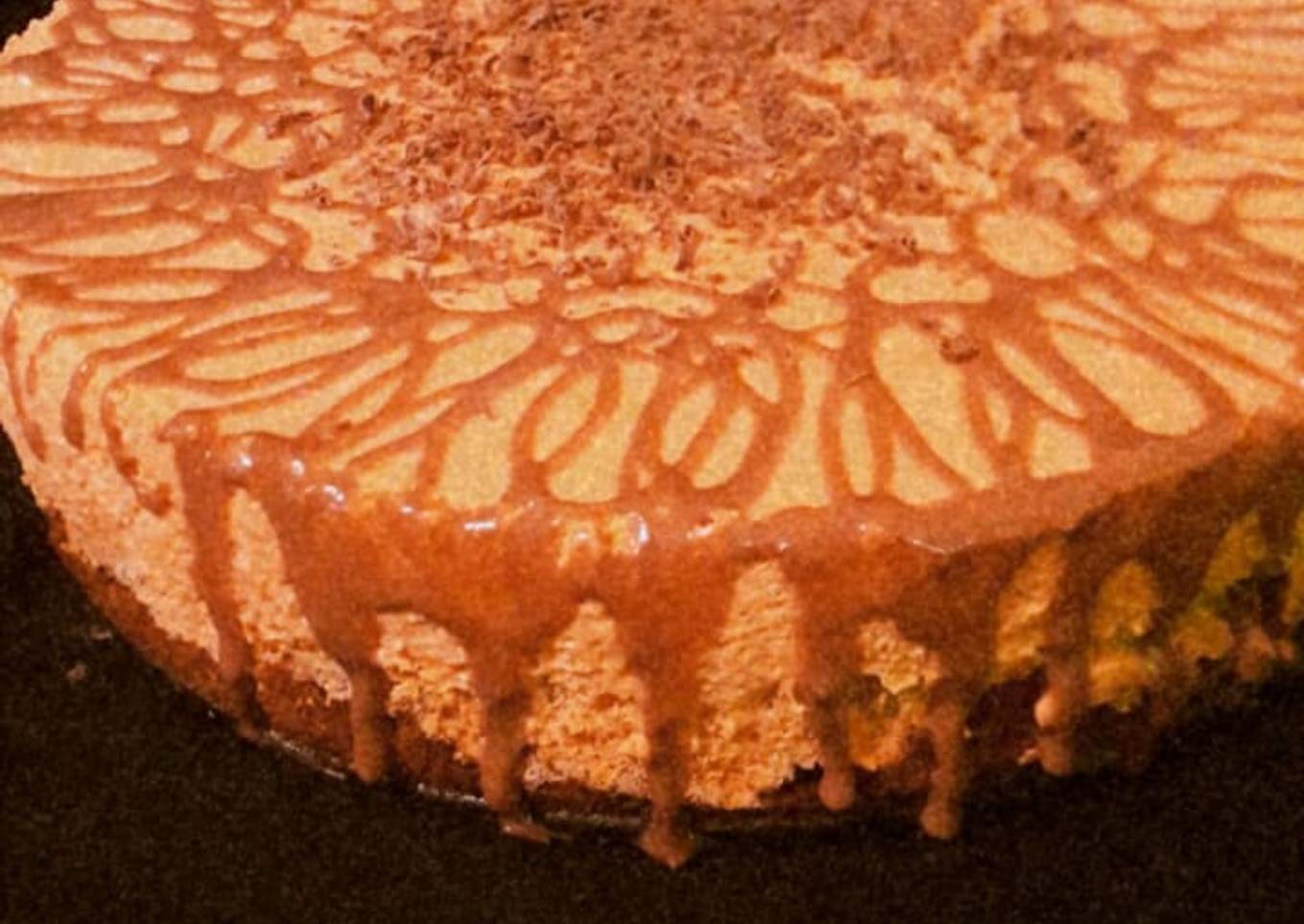 Mousse de calabaza con coulis de chocolate y masa sablé. 🥧🍫 🎃