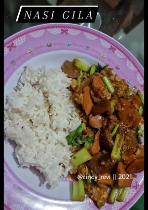 Foto resep Nasi Gila (baso+sosis)