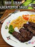 Beef steak blackpepper sauce/ steak daging sapi ala resto (with air fryer)