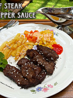 Foto resep Beef steak blackpepper sauce/ steak daging sapi ala resto (with air fryer)