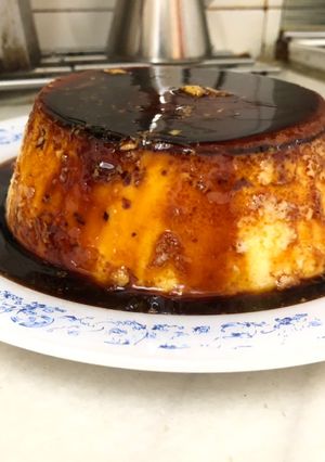 Una foto de Flan de chocolate blanco!!! 🍫🍮