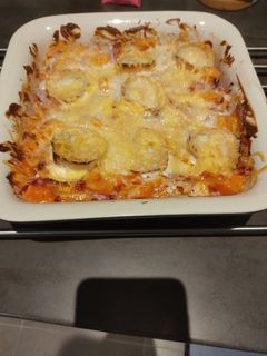 Une photo de Gratin de buternut au chèvre et lardons