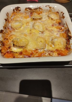 Une photo de Gratin de buternut au chèvre et lardons