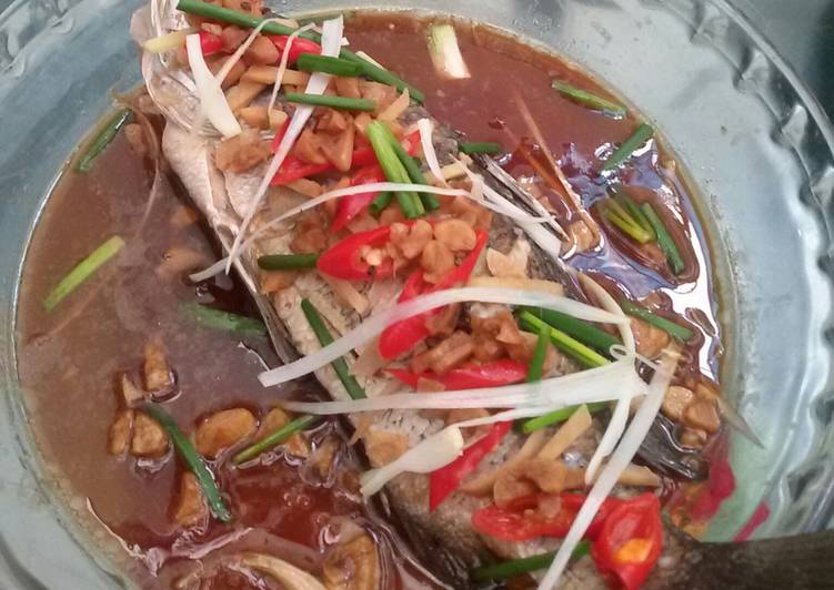 Resep Steam ikan kakap praktis Lezat