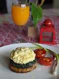 Creamy Spinach and Scrambled Egg Double Decker