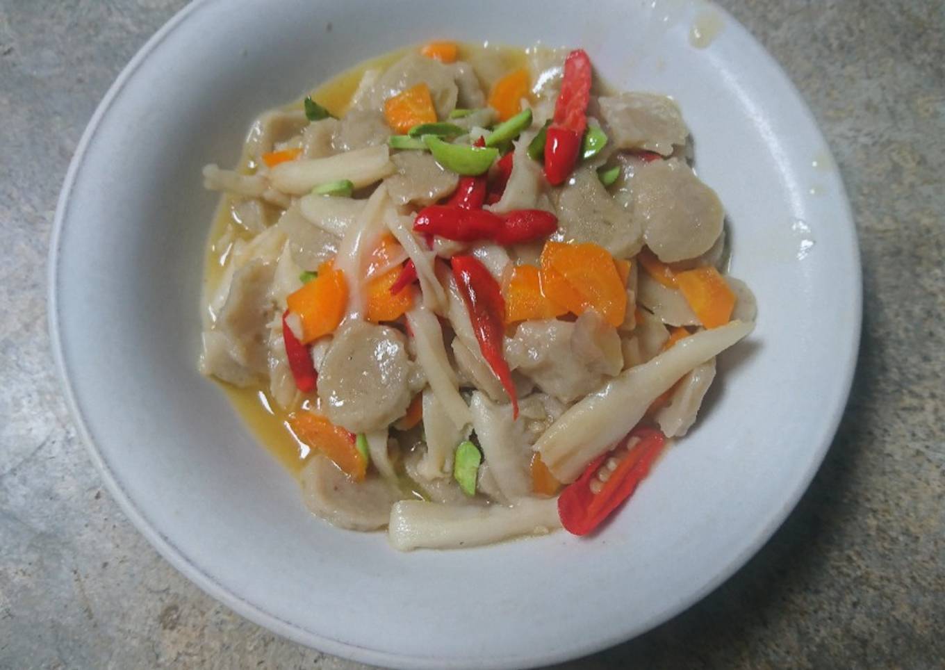 Tumis jamur bakso