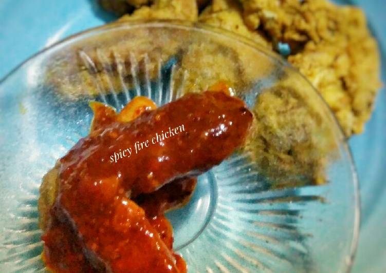 Resep Spicy Fire Chicken ala Recheese (ayam saos pedas) Anti Gagal