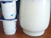 Una foto de postres con yogur natural
