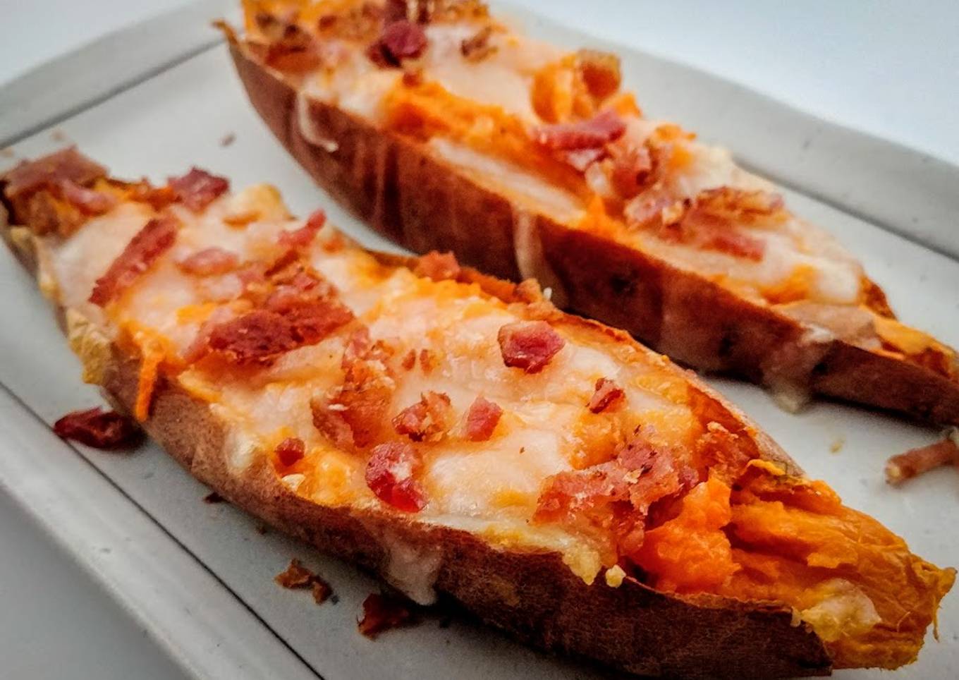 Sweet Potatoes With Bacon Cheese