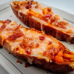 A picture of Cheesy Bacon Sweet Potato.