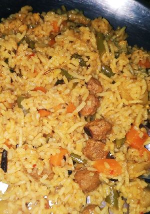 A picture of Beans mixed veg biryani.