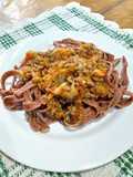 Fideos integrales de remolacha
