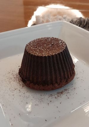 Una foto de Volcán de chocolate saludable
