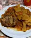 Churrasco de paleta a la criolla con papas