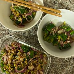 A picture of Asian Cucumber Salad that oozes with fresh flavours.