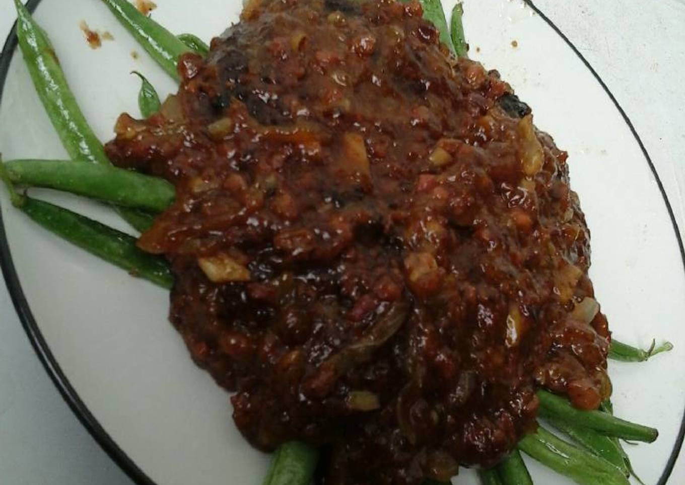 Buncis siram daging cincang kornet ala ku