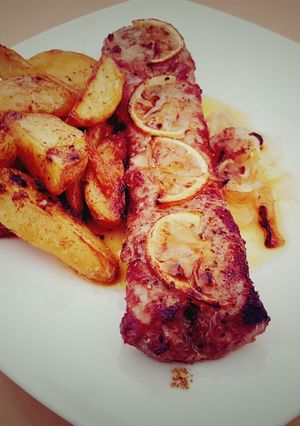 Une photo de Saucisse de Toulouse citronnée au potatoes