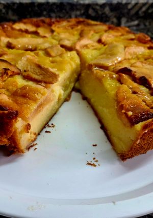 Una foto de Tarta cremosa de manzana
