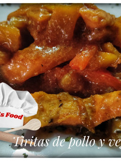 Una foto de Tiritas de Pollo con vegetales