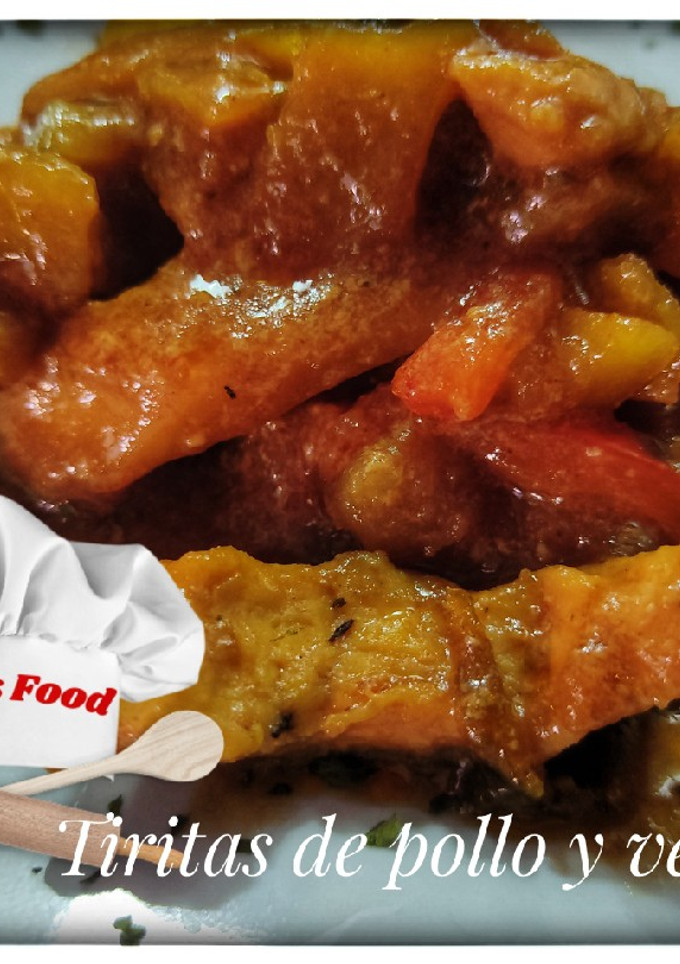 Una foto de Tiritas de Pollo con vegetales
