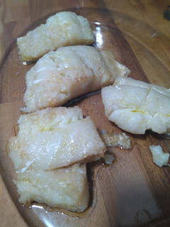 Una foto de Bacalao confitado