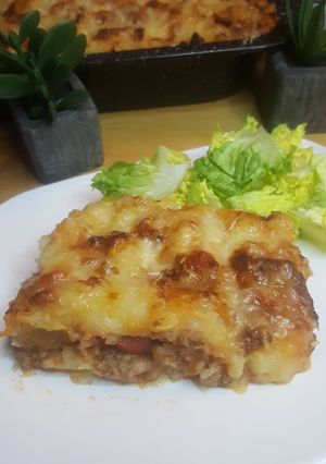 Une photo de Écrasé de pommes de terre aux légumes et viande hachée