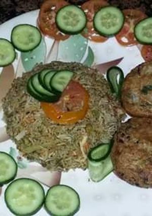 A picture of Vegetable colour layar rice #cookpadApp.