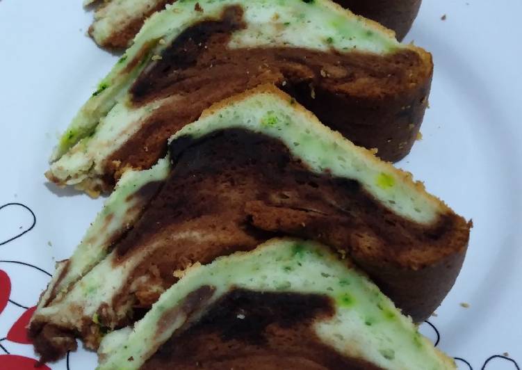 Matcha choco chiffon cake putih telur