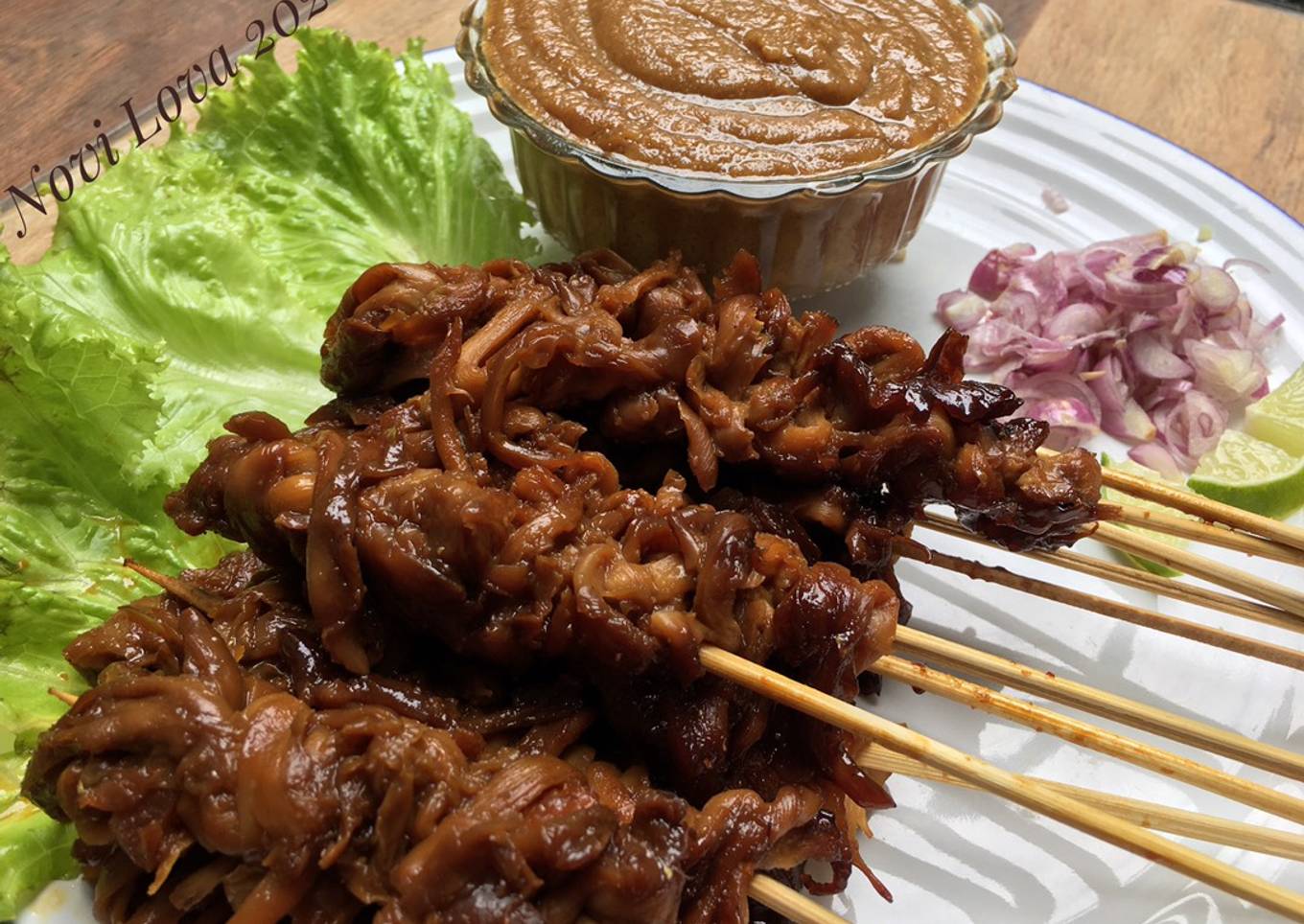 Sate Jamur Tiram Saus Kacang Yummy
