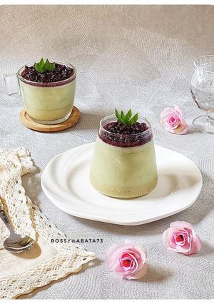 Foto resep Puding Srikaya Matcha Kelapa Muda Tape Ketan Hitam