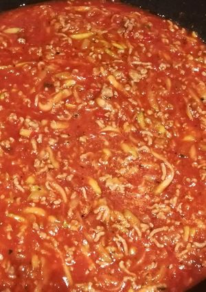 Bolognai spagetti cukkinivel recept fotója