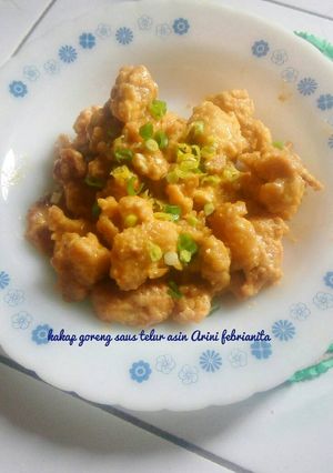 Foto resep Kakap goreng saus telur asin