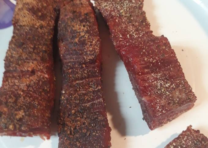 Simple Way to Prepare Authentic Peppered Beef Jerky for Vegetarian Recipe