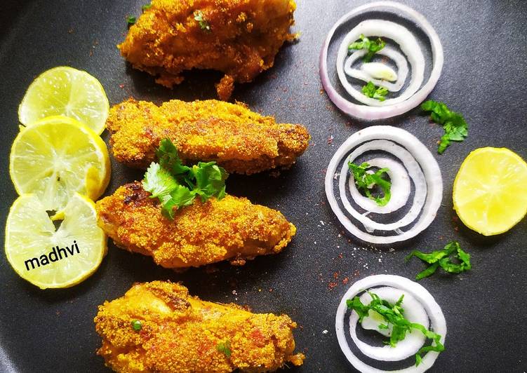 Simple Way to Prepare Speedy रवा फ्राइड चिकन विंग्स (Goan Rava Fried Chicken Wings)
