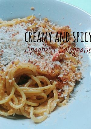 Foto resep Creamy Spaghetti Bolognaisse (spicy)