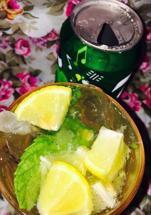 صورة لوصفة عصير الليمون والنعناع 🙄💚