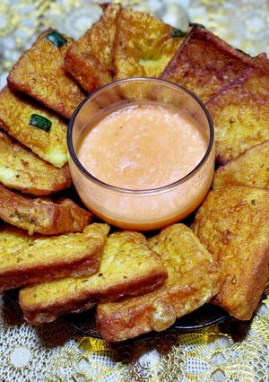 Foto resep Roti Tawar Telur Goreng dengan Saus Keju