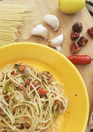 A picture of Fajita noodles.